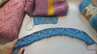 Готовые работы,процессы, начала вязать платье из Дивы)