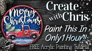 1 HOUR Vintage Truck Ornament - Easy Acrylic Painting Tutorial
