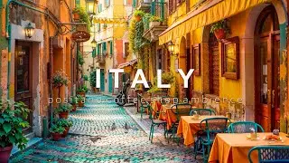 Peaceful Italian Village Cafe Ambience - Positive Italian Music with Bossa Nova Music Start Your Day