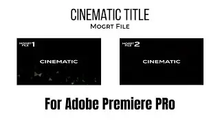 Mogrt File For Adobe Premiere Pro Cinematic Tile