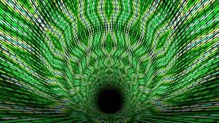 ASMR Tech Tunnel: Vibrant Green High Tech Shapes, White Noise Static, Relaxing Futuristic Video