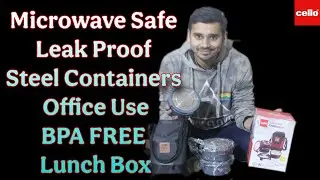 Cello का माइक्रोवेव सेफ स्टील लिड Leak Proof लंच बॉक्स | CELLO MF Freshco Plus Lunch Box 3