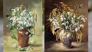 Snowdrop oil paintings by artist Anne Cotterill
