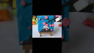 Cherry Blossom Tree with Mountain | Handmade Clay Art 🌸🗻