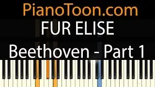 Fur Elise by Beethoven EASY - Part 1. Piano Tutorial by PianoToon.com