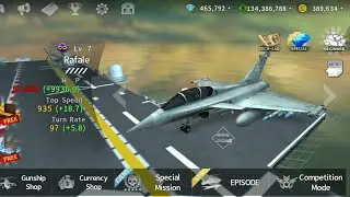 Gunship Battle: RAFALE fighter jet in mission gameplay..