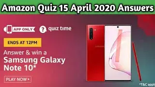 Amazon Quiz Today 15 April 2020 | Answer Amazon Quiz Today and Win a Samsung Galaxy Note 10