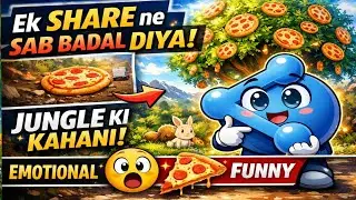 🍕 Ek Pizza Ne Jungle Badal Diya | Ek Share Ki Taaqat | Emotional & Funny Story #ai #aivideo #viral 