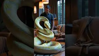 He Lives With a Giant Golden Python! #shorts #viral