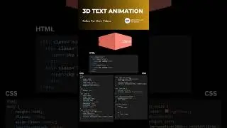 CSS 3D Text Animation | 3d text Animation #shorts