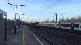 Class 180 Passes DM and 387127 - 387119 Depart Hitchin P1 (24/02/2018)
