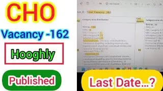 162 CHO Recruitment । Hooghly । কারা&zwnj; Apply করবে ? #shihoron #chos #staffnurse #grade2 