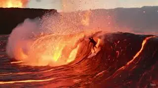 What if the ocean was made of lava? Lava surfer 🌋