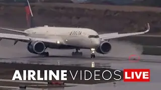 Самолет Delta A350 врезался в «Койот» при посадке в аэропорту Лос-Анджелеса — заснято в прямом эф...