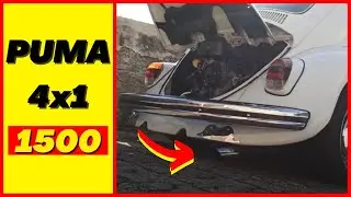 RONCO do Fusca 1500 com ESCAPAMENTO PUMA 4X1 SEM ABAFADOR #vwfusca #escapamento #acelerando