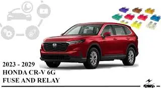 Схема блока предохранителей и реле Honda CR-V 6G (2023&ndash;2029) с указанием их назначения и располож...