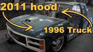 Custom Hood Modification for a Hi-Ram Intake | OBS Mini Truck Gets a Silverado HD Hood