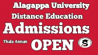 அட்மிசன் ஓப்பன் ஆகிட்டா 🤔🤔 | Alagappa University Distance Education Admission 2025@Thalaannan