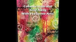 Фон на холсте в смешанной технике &mdash; увлекательное сотрудничество с Yva Lovee Arts! И РОЗЫГРЫШ!