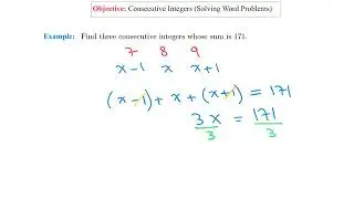 Unit 6   Word Problems   Involving Consecutive Integers