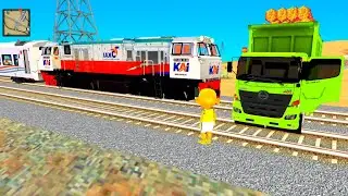 Upin dan ipin hari kelima jadi Masinis Kereta CC206 , bawa Derek Truk Sawit Hijau 🤣 Dunia Oyya