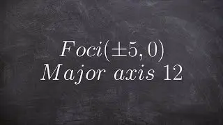 Standard form of an ellipse when given the focus