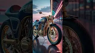 🏍️ Golden Cafe Racer Motorcycle | #shorts #motorcycle #motolife #automobile #futuristicbike #bike