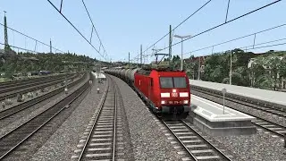 Train Simulator quick drive scenario  Remagen Koblenz hbf BR185 met zacns tankers