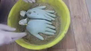 DIY Pflanzschale Hände aus Beton