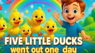 🐥 Five Little Ducks 🦆 | Baby Bubbles Moon | Fun Kids Counting Song 🎶