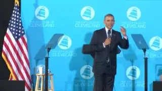 President Obama gives Cleveland student career advice