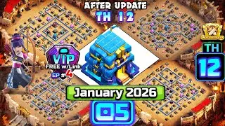 TH12 WAR BASE WITH LINK! Best TH12 anti 2 star & 3 star war base 2026 COC TH12 CWL Base FreeVIP EP4