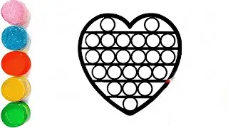 How To Draw a Cute Heart Popit Drawing | Rainbow Heart Popit Drawing Easy | Beautiful Popit Heart
