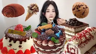 Asmr🍰Eating Thai Milk Layer Cake🍰 (Soft And Waxy Sound) 크림丨먹방丨Mukbang丨Satisfying丨Eatings