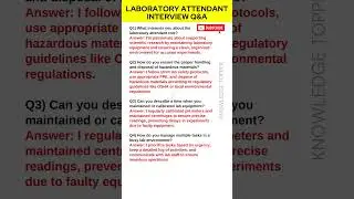 Laboratory Attendant Interview Questions and Answers | Lab Attendant Interview Questions and Answers
