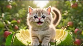 Cute Animals Coming Out of Fruits. AI 3D Fairytale  #09  #ai  #funny  #baby  #dog  #aianimation #cat
