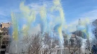 Potente 'masclet&agrave;' de Tamarit en las Fallas para homenajear al pueblo ucraniano