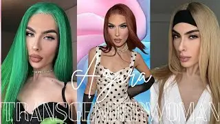 A beautiful transgender fashion influencer in Paris