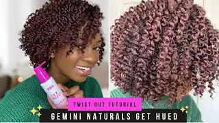 Twist Out Tutorial | Gemini Naturals Get Hued Temporary Hair Color Gel in Cranberry