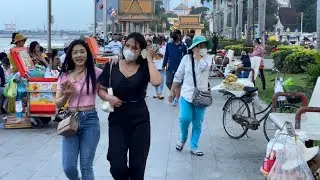 Walking Tour at Riverside in Phnom Penh, OunRoth Street Food TV
