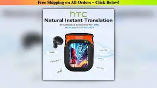 Translator HTC NE20 New Bluetooth 6.0 Wireless Headphones Translation Earphones IPX4 Waterproof