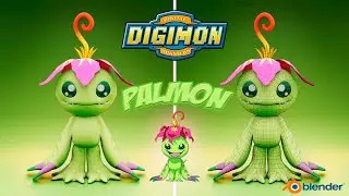 Palmon - Digimon Adventure - Modeling Blender - Time-Lapse