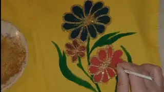 Embossed painting on Sleeves /DIY Sleeves painting with Fabric Paint