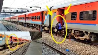 IDIOT CHEATING DEATH | MAN FALLS FROM RUNNING TRAIN | LIVE TRAIN ACCIDENT