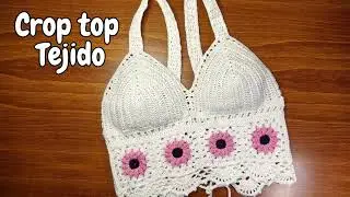 [PASO A PASO] CROP TOP Con GRANNY de flor TEJIDO a CROCHET