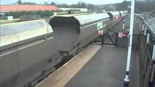 Double Headed Empty Coal Train Passes Through Hexham - 20th February, 2012