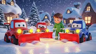 Three Little Toy Snow Plows Push Push Push | Nursery Rhymes for Kids & Baby Songs