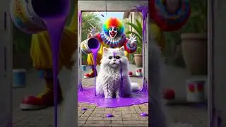 ❤ Evolution of Cat : colorful clown 🥰 Vidi Meow ✅ #cat #cute #love #shorts