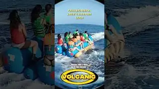Banana + ba&ntilde;o en alta mar con Volcanic 🚤🔥 #VolcanicBoatParty #BananaBoat #grancanaria