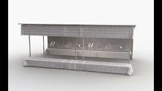Japanese Street Stall 0008 Shateki Gun-shooting 3D Model Wire Frame by Tomoplace